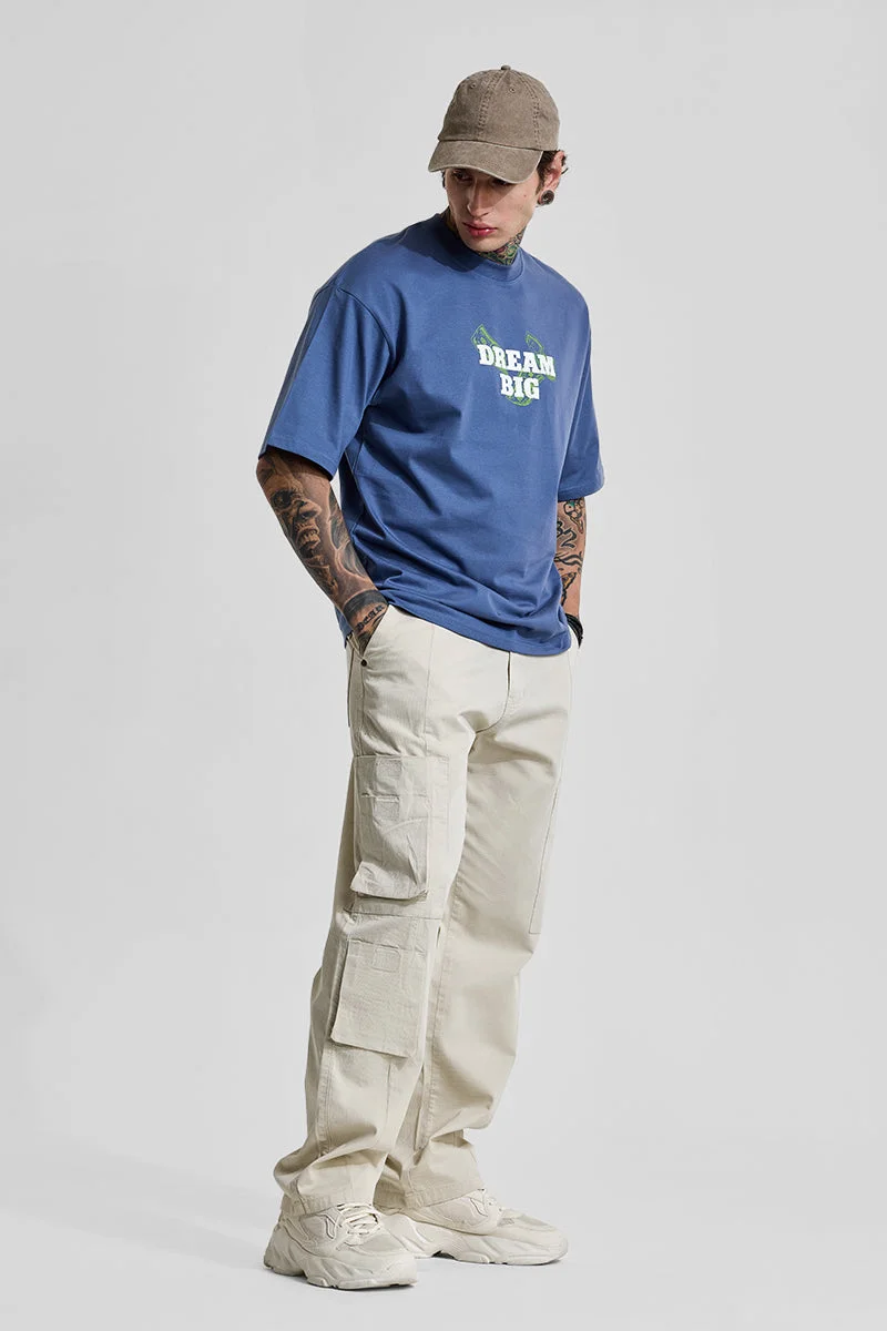 Snitch Cream Cream Relaxed Fit Cargo Pants for Men | Best Price UAE